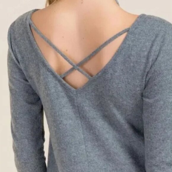 Alya Gray Dress with cross back size small - Picture 3 of 8